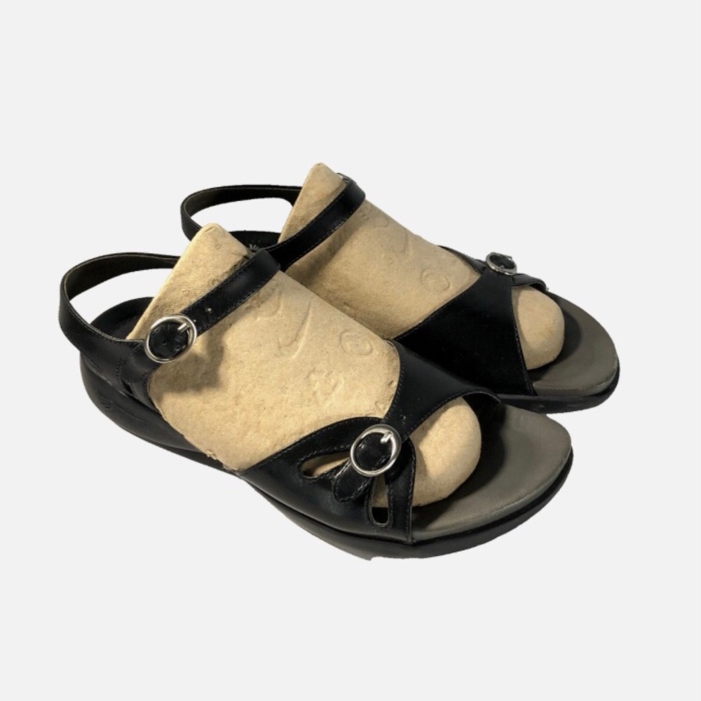 Dansko Sandals womens sz US 6.5 - 7 EU 37 Black Leather Strappy Comfort